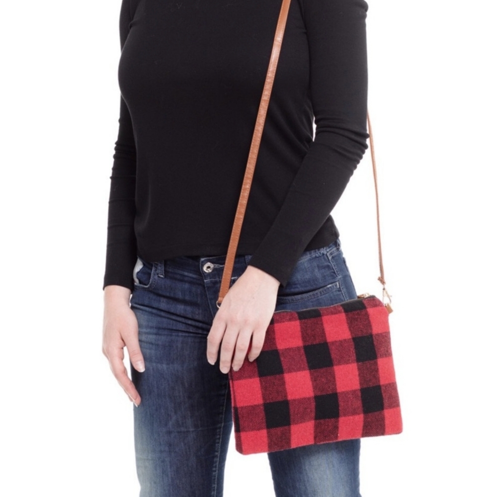 GORGEOUS Buffalo Plaid Crossbody Bag / Wristlet / Clutch